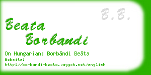 beata borbandi business card